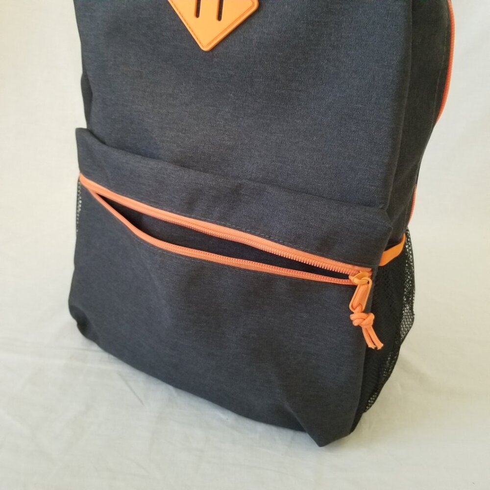 New! Lightweight Black & Orange Basic Backpack W/… - image 2